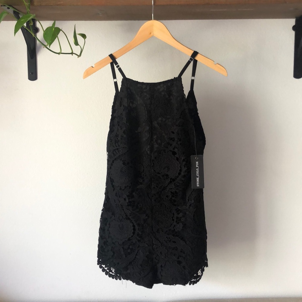 Stone Cold Fox Black lace romper